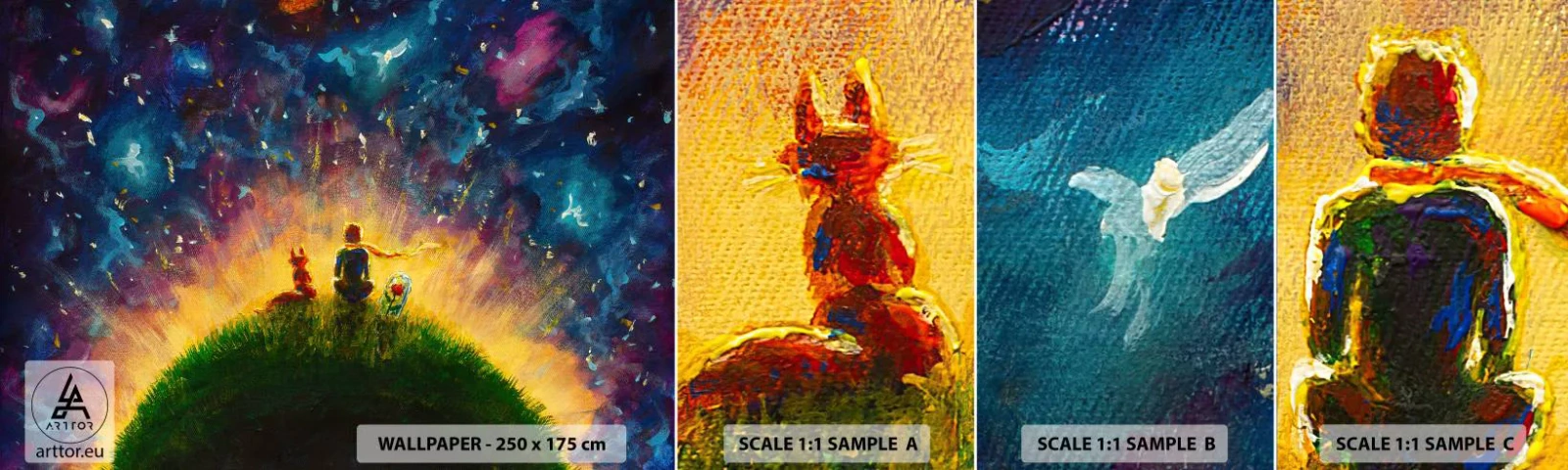 Photo Wallpaper Sample Self-Adhesive Deluxe Sticker - Love and Friendship - Whole World - For children, Friendship, Abstraction - 100x30 cm