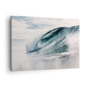 Canvas picture - A sea wave captured in a dynamic moment against the sky - 70x50cm - Water Summit - Modern wall decoration for the living room and bedroom ARTTOR