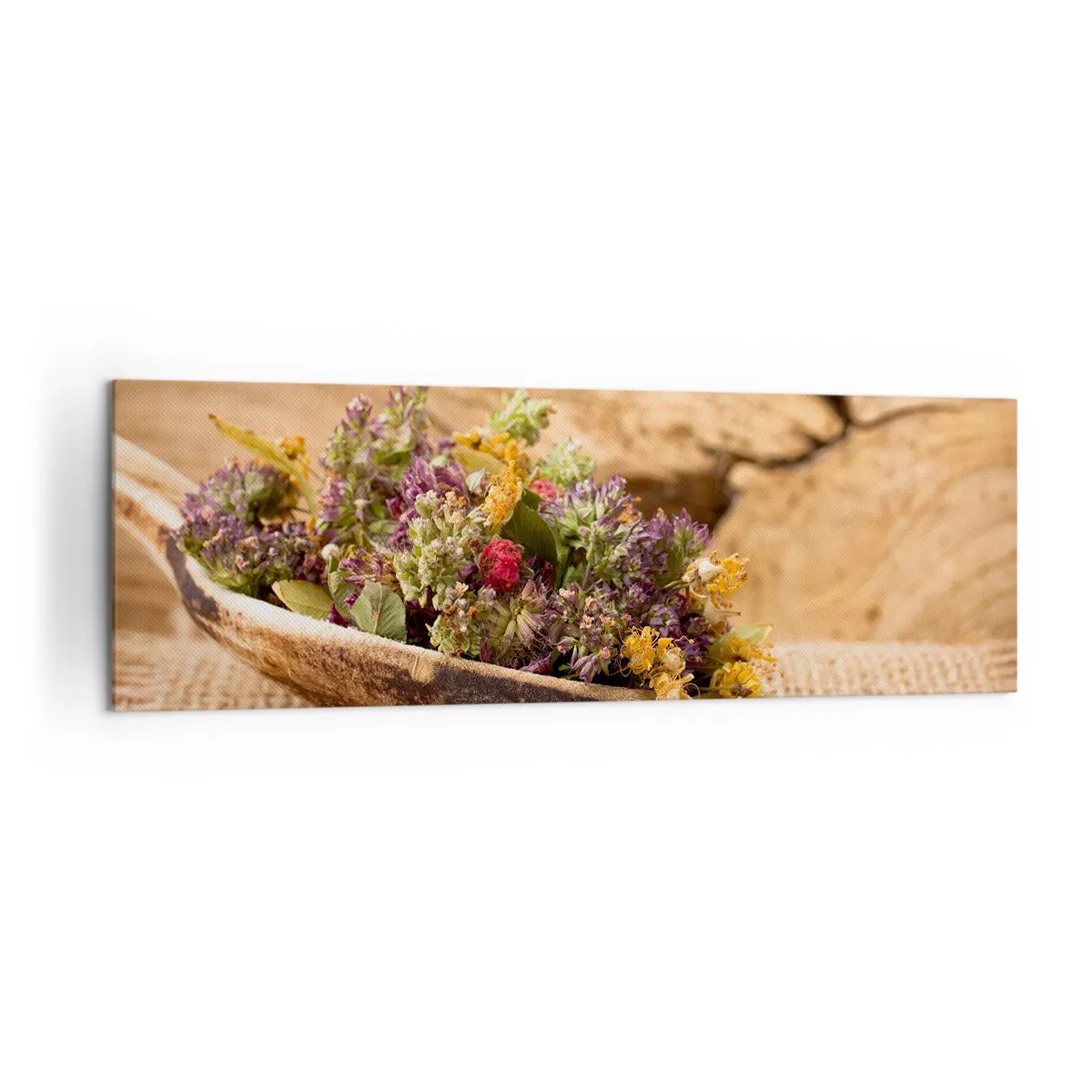 Canvas picture - Colourful Flowers and Fragrant Herbs - 160x50 cm
