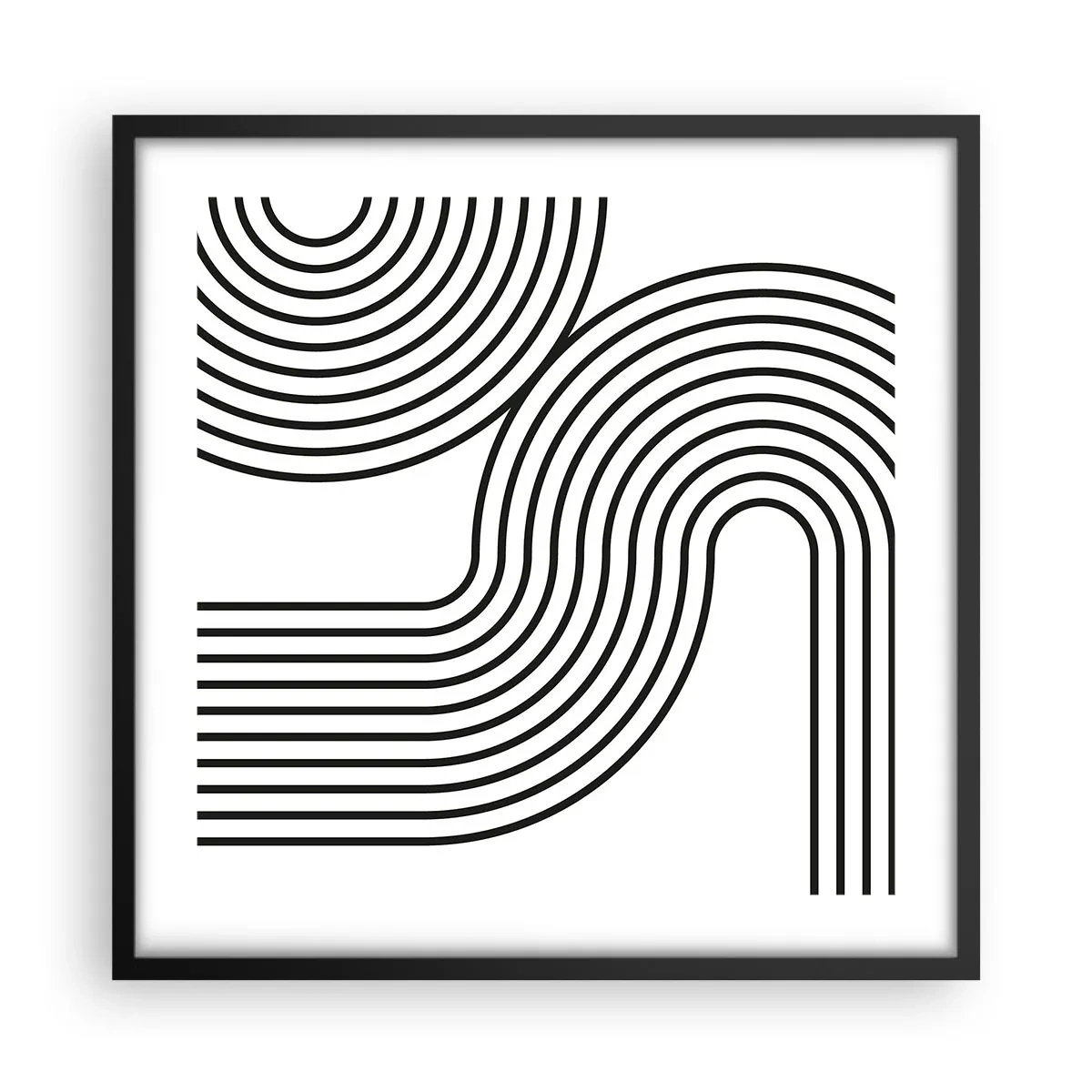 Poster in black frame - On the Curve - 50x50 cm