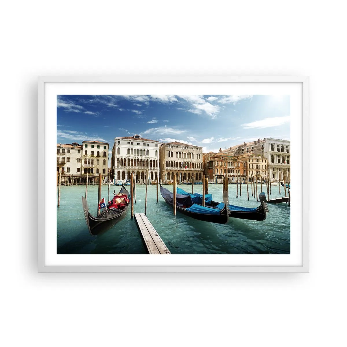 Poster in white frmae - Palaces in Blue - 70x50 cm