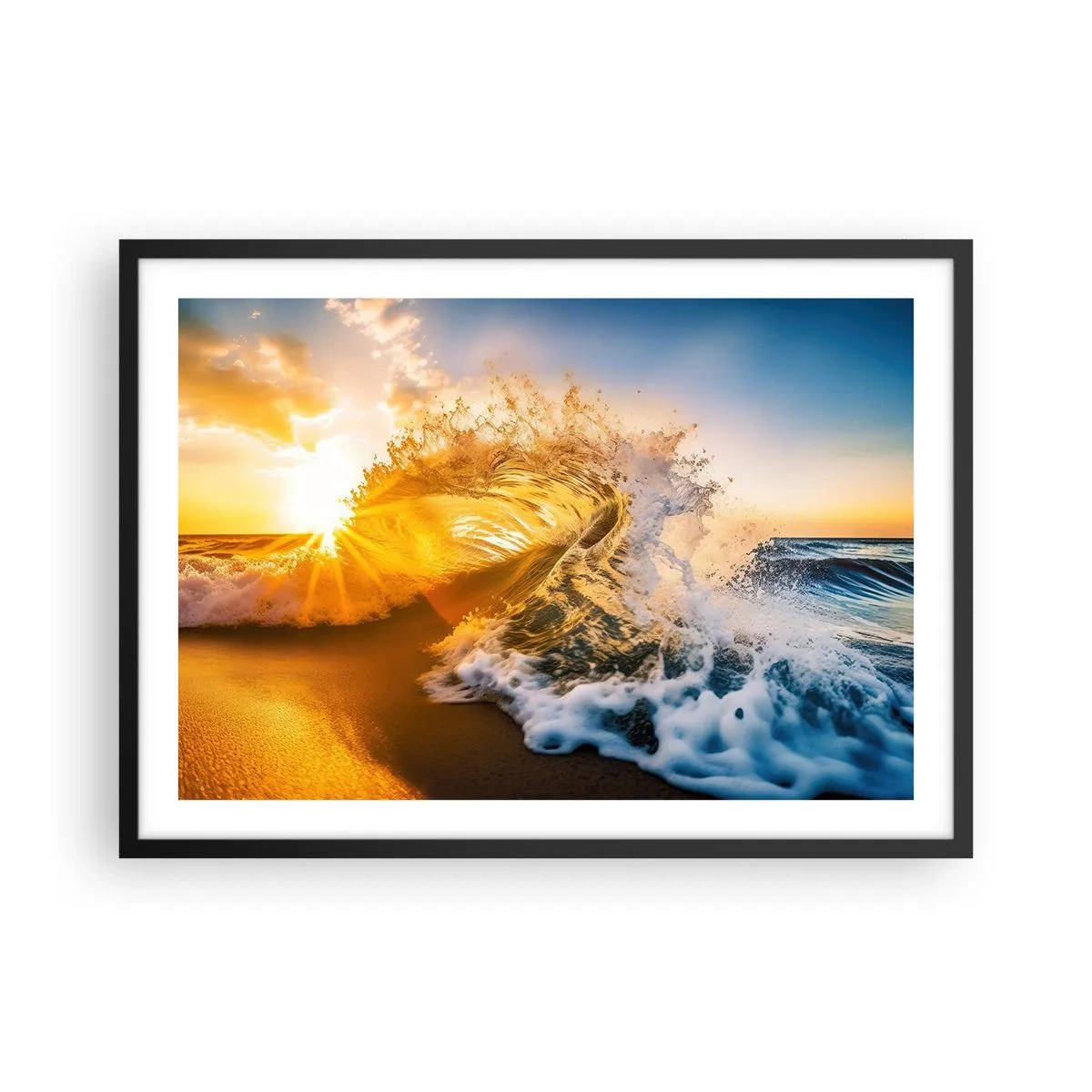 Poster in black frame - Playing with Sand - 70x50 cm