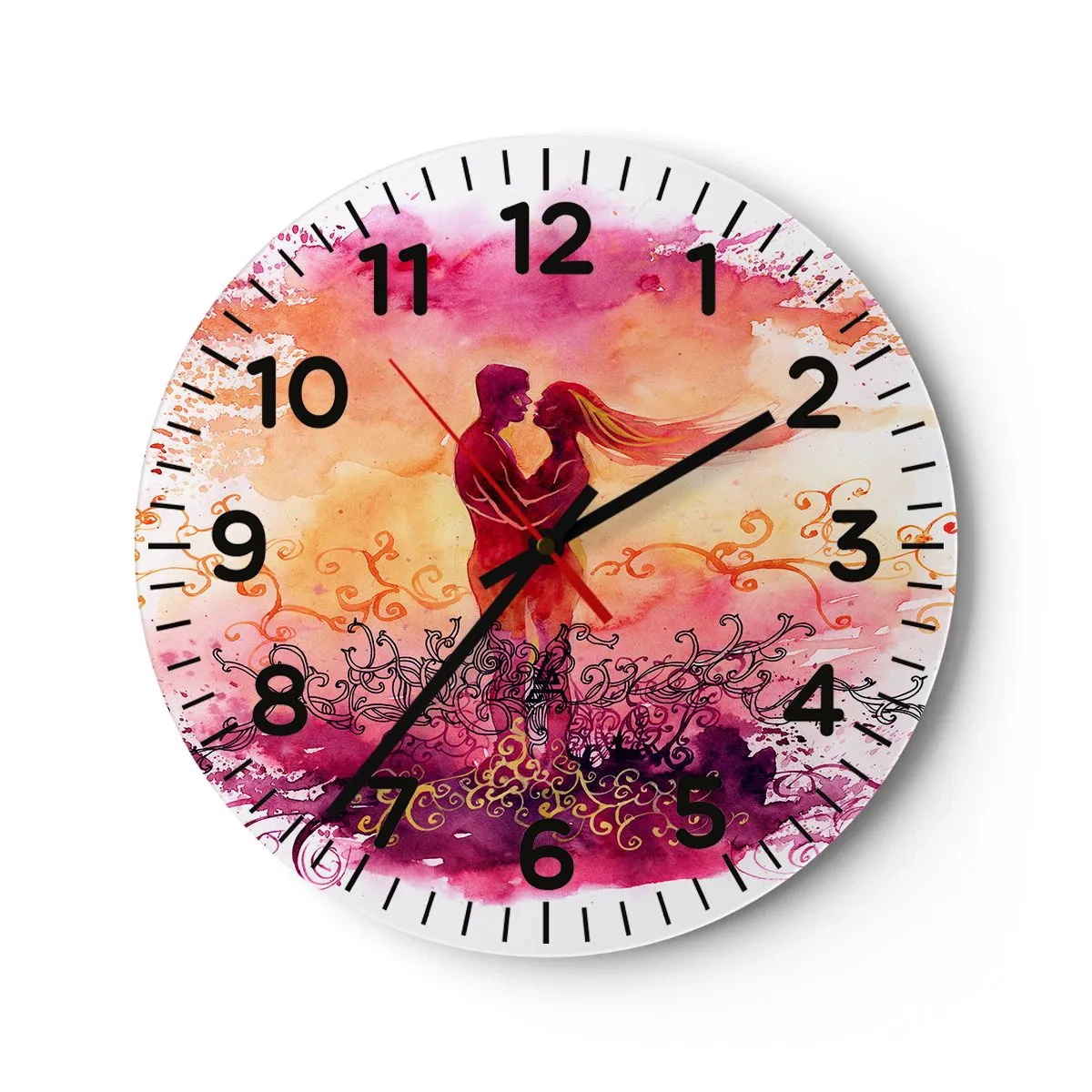 Wall clock - Clock on glass - One Heart! It Is All I Need… - 30x30 cm