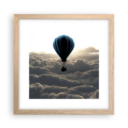 Poster in light oak frame - Wanderer above Clouds - 30x30 cm