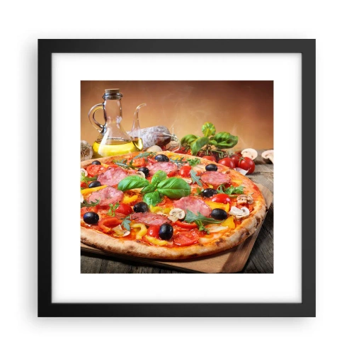 Poster in black frame - With a Real Italian Flavouring - 30x30 cm