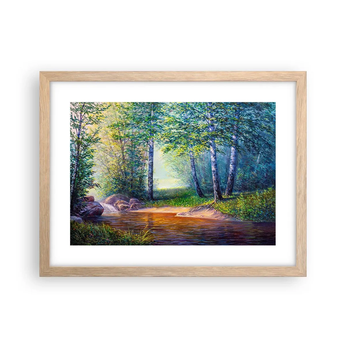 Poster in light oak frame - Idyllic Scenery - 40x30 cm