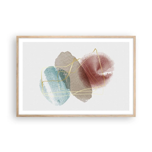 Poster in light oak frame - Beads of Space - 91x61 cm