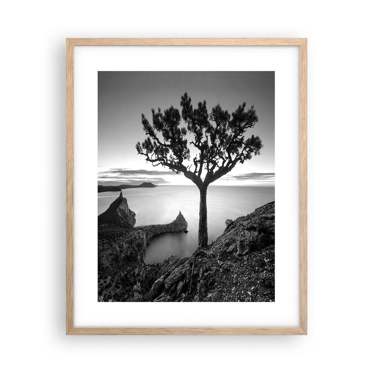 Poster in light oak frame - Quiet All Around - 40x50 cm