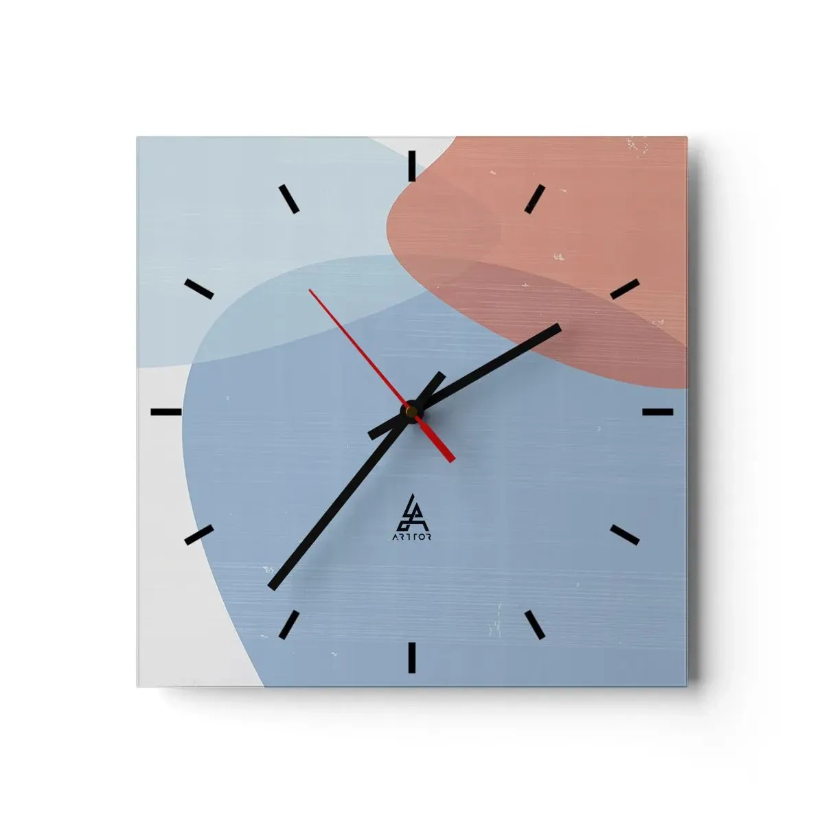 Wall clock - Clock on glass - Pastel Relations - 40x40 cm