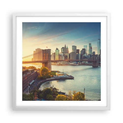 Poster in white frmae - Big City Dawn - 50x50 cm