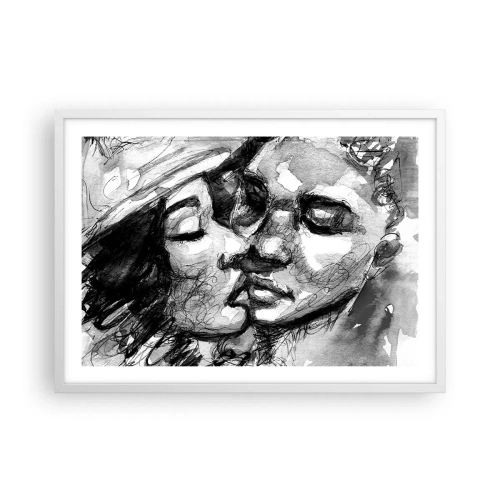 Poster in white frmae - Tender Moment - 70x50 cm