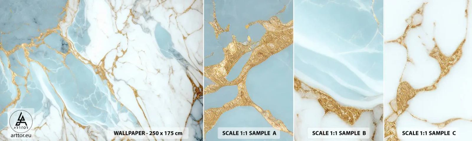 Photo Wallpaper Sample Self-Adhesive Deluxe Sticker - Richness of the Stone - Art Deco, Glamour, Marble - 100x30 cm