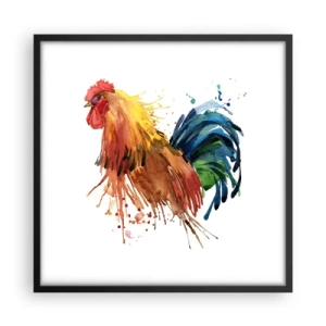 Poster in black frame - King Rooster - 50x50 cm