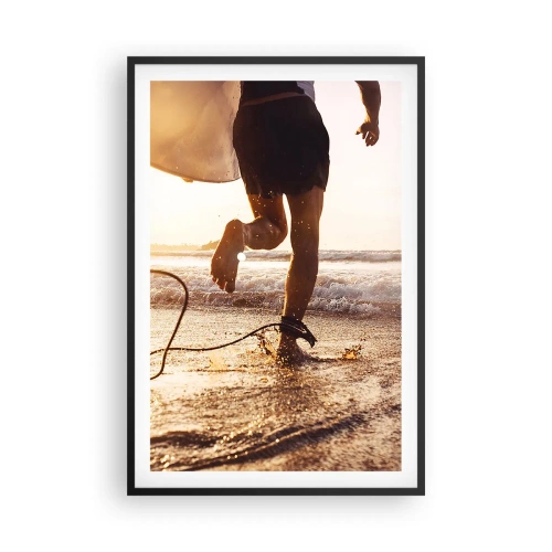 Poster in black frame - Encounter with a Wave - 61x91 cm