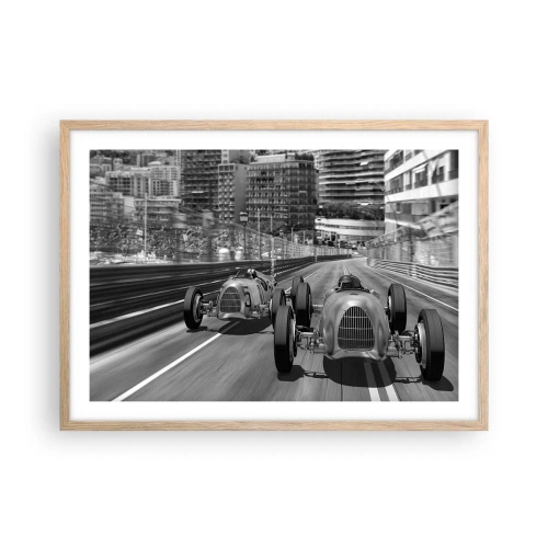 Poster in light oak frame - Long Time Ago in Monte Carlo - 70x50 cm