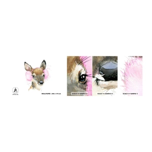 Photo Wallpaper Sample Standard Eco - Cold Doesn't Scare Us - For children, Roe, Graphics - 100x30 cm