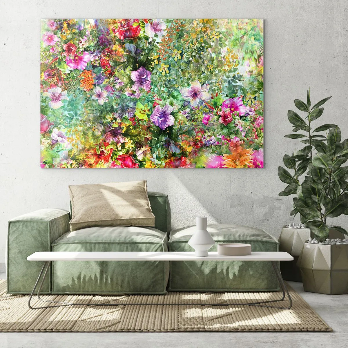 Glass picture - Lost in the Flowers - 120x80 cm