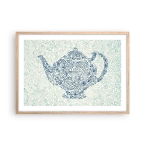 Poster in light oak frame - Charm of Tea - 70x50 cm