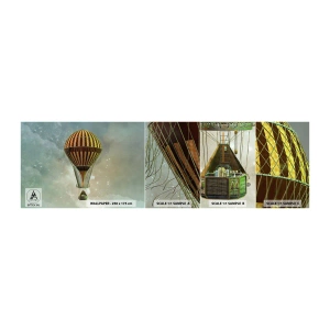 Photo Wallpaper Sample Self-Adhesive Deluxe Sticker - Pioneer Flight - Balloon, Fly, Clouds - 100x30 cm