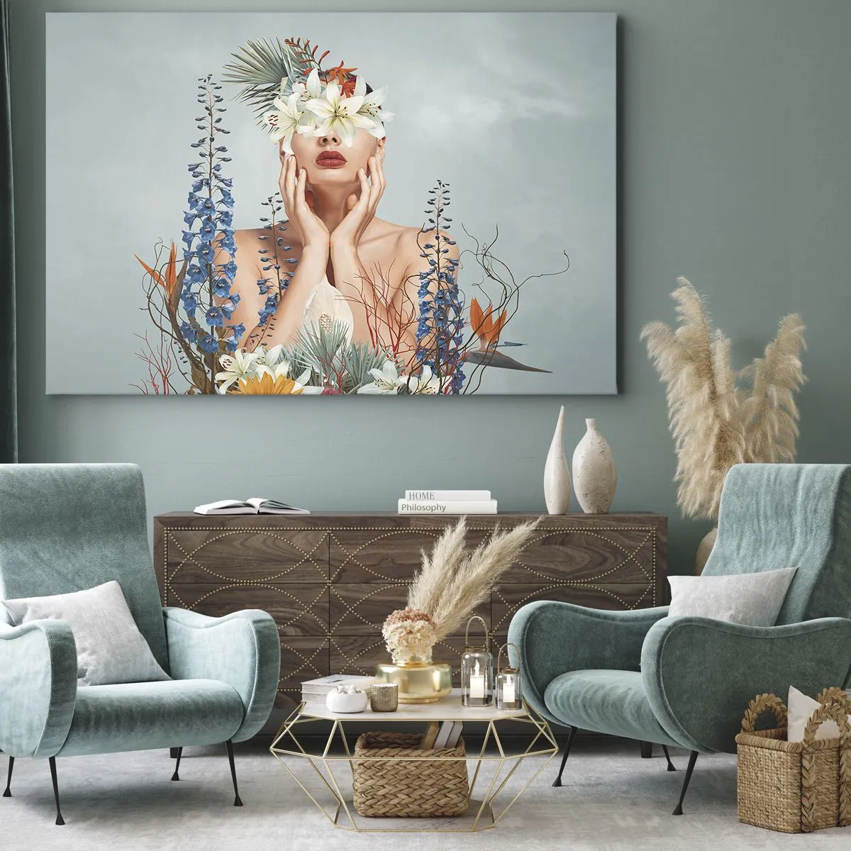 Canvas picture - Woman – Flower - 100x70 cm