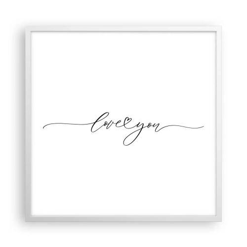 Poster in white frmae - Black on White - 60x60 cm