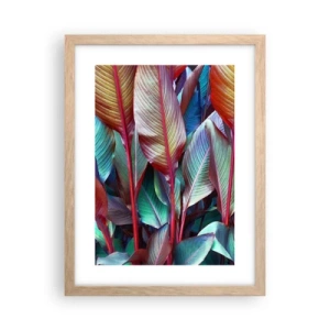 Poster in light oak frame - Colourful Thicket - 30x40 cm