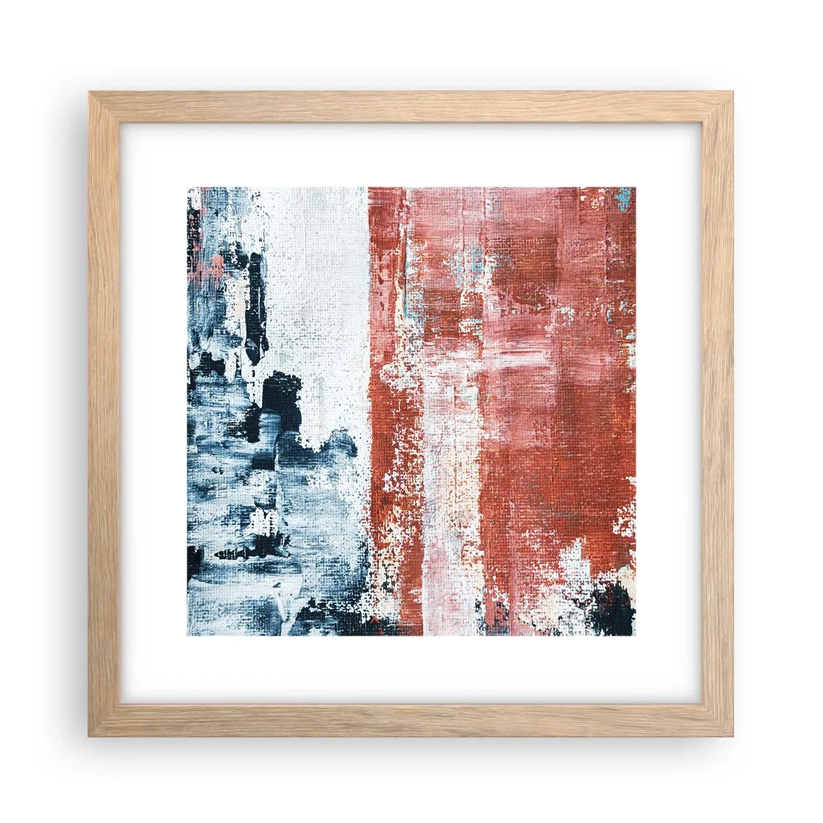 Poster in light oak frame - Abstract Fifty Fifty - 30x30 cm