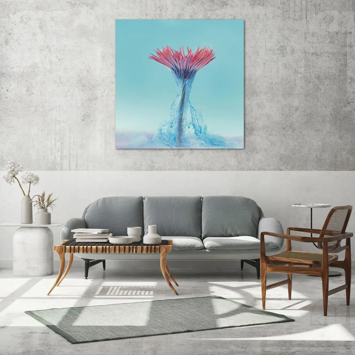 Glass picture - In a Lively Embrace - 60x60 cm