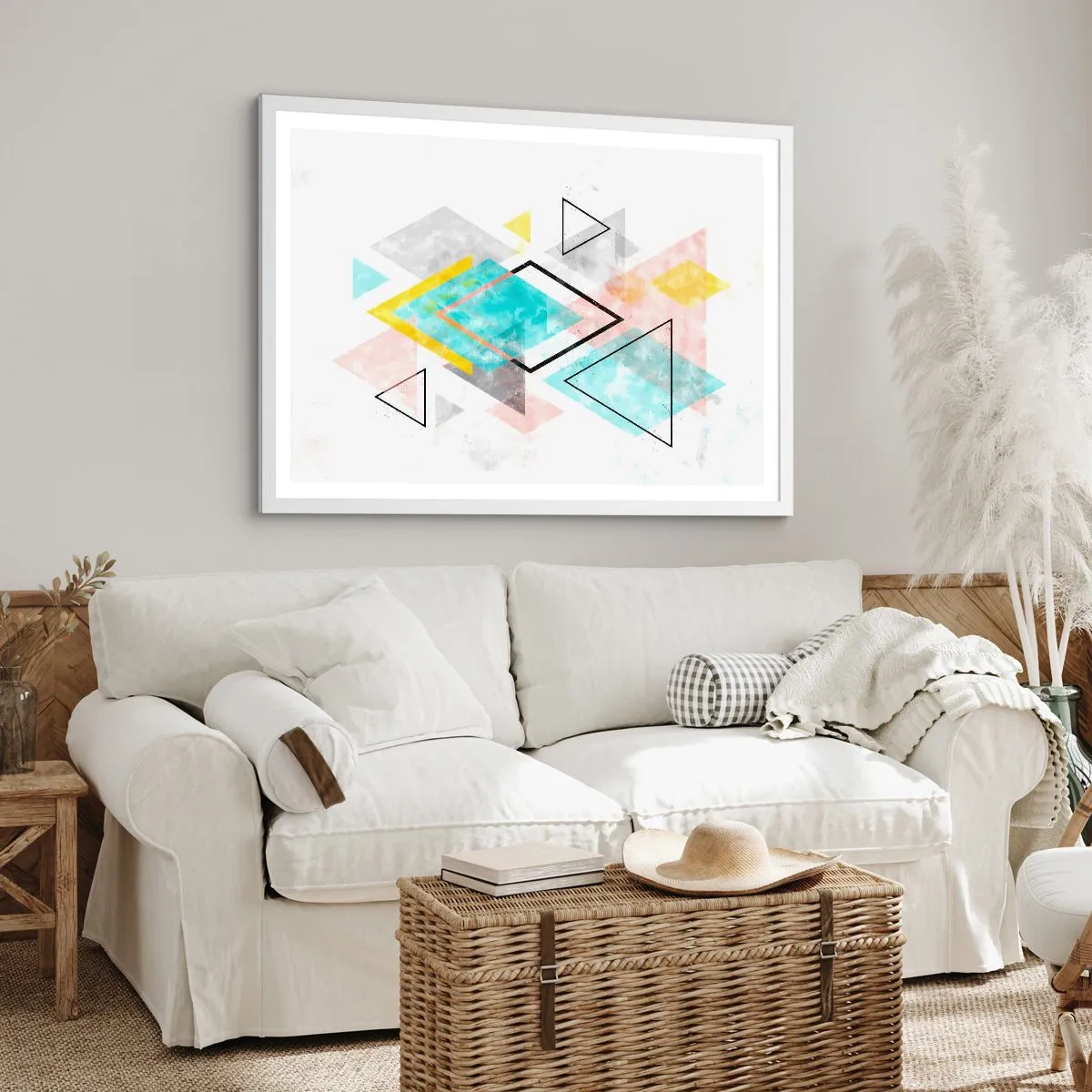 Poster in white frmae - Geometric Play - 100x70 cm