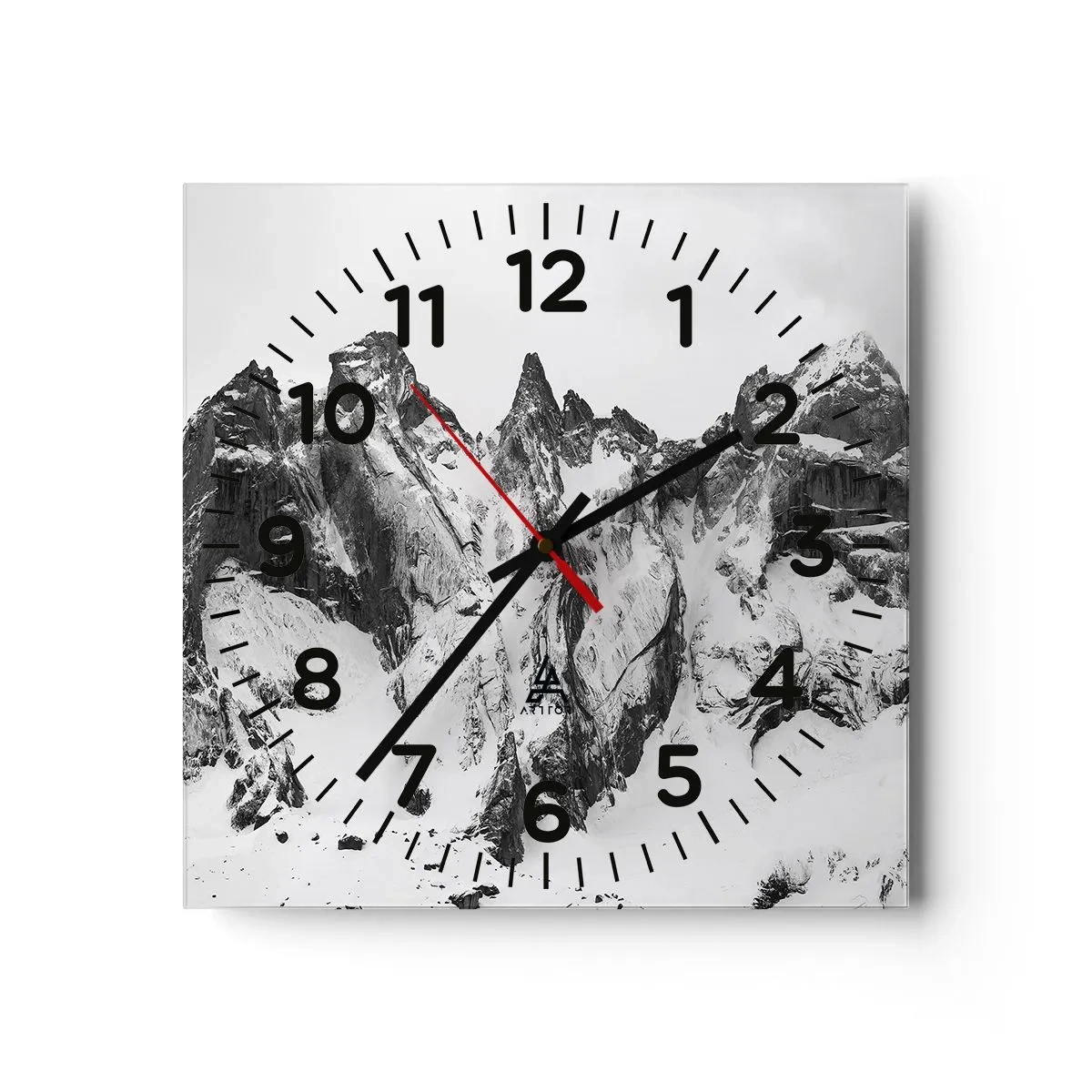 Wall clock - Clock on glass - Granite Ridge - 30x30 cm