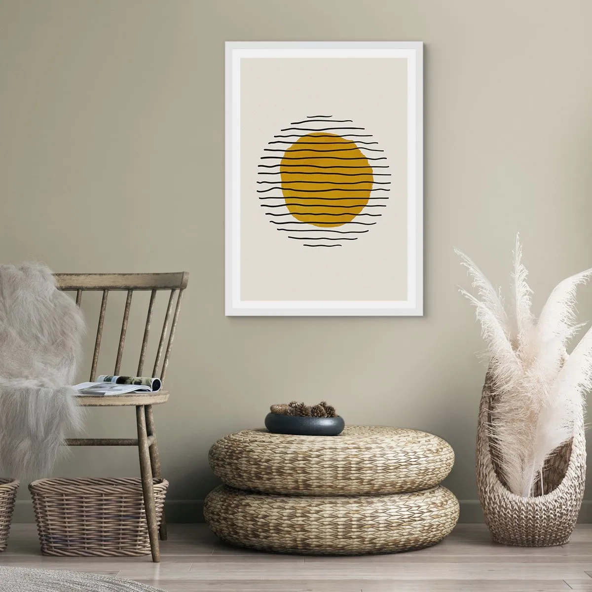Poster in white frmae - Abstract Shivering from Heat - 70x100 cm