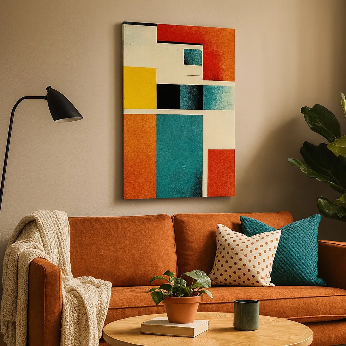 Canvas picture - Geometric Abstract - Good Energy - 50x70 cm