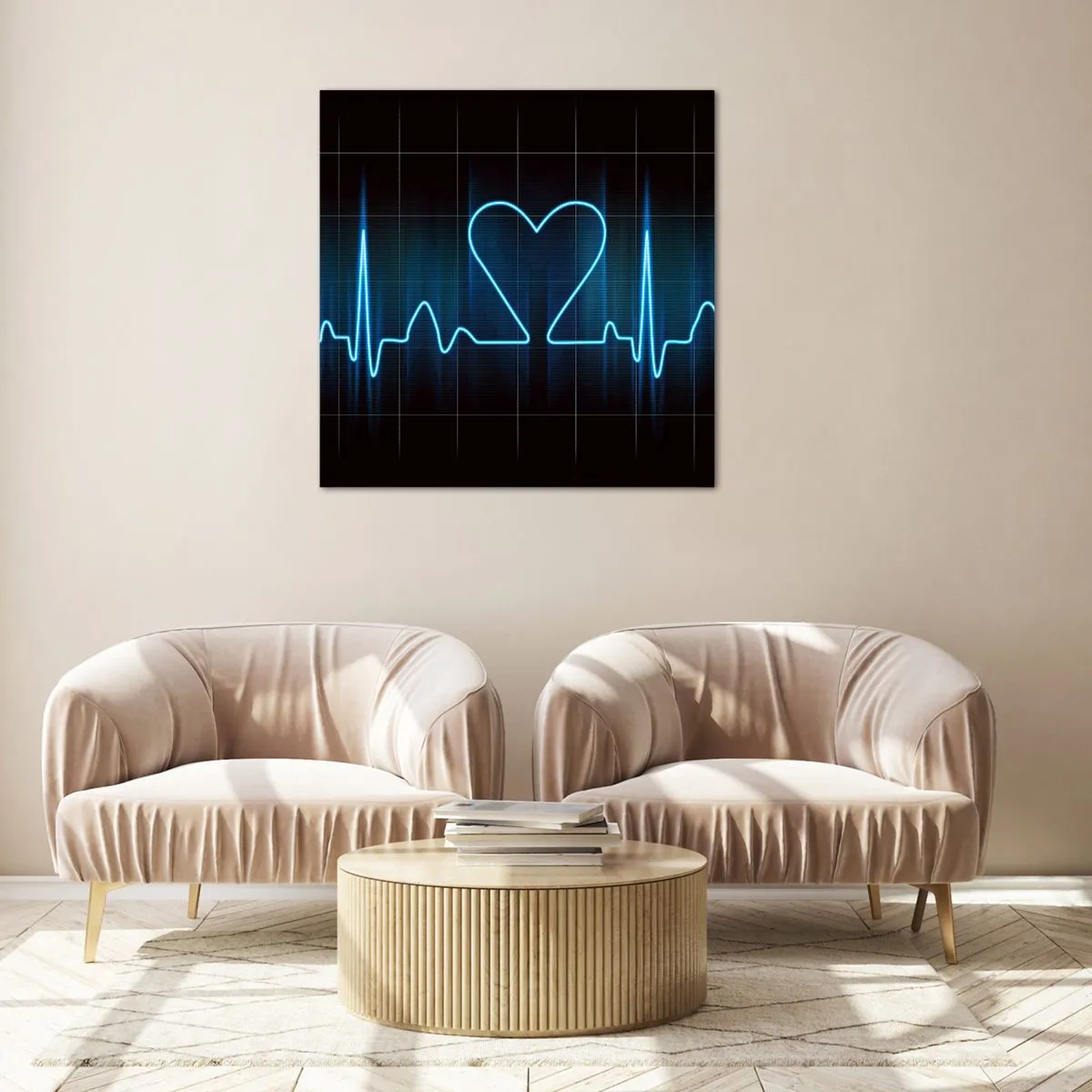 Glass picture - In a Heartbeat - 60x60 cm