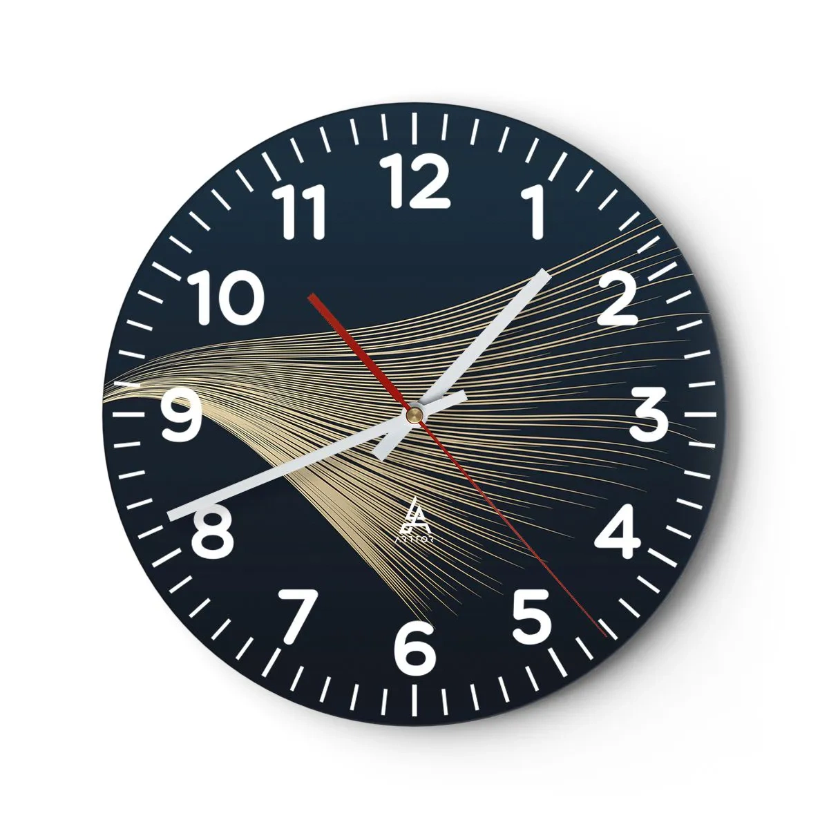 Wall clock - Clock on glass - Like Angel's Hair - 40x40 cm