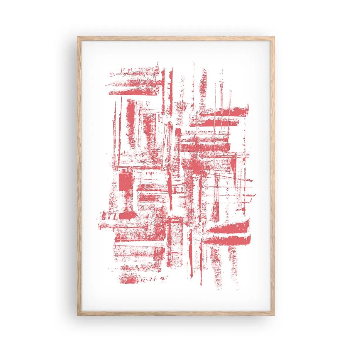 Poster in light oak frame - Red City - 70x100 cm