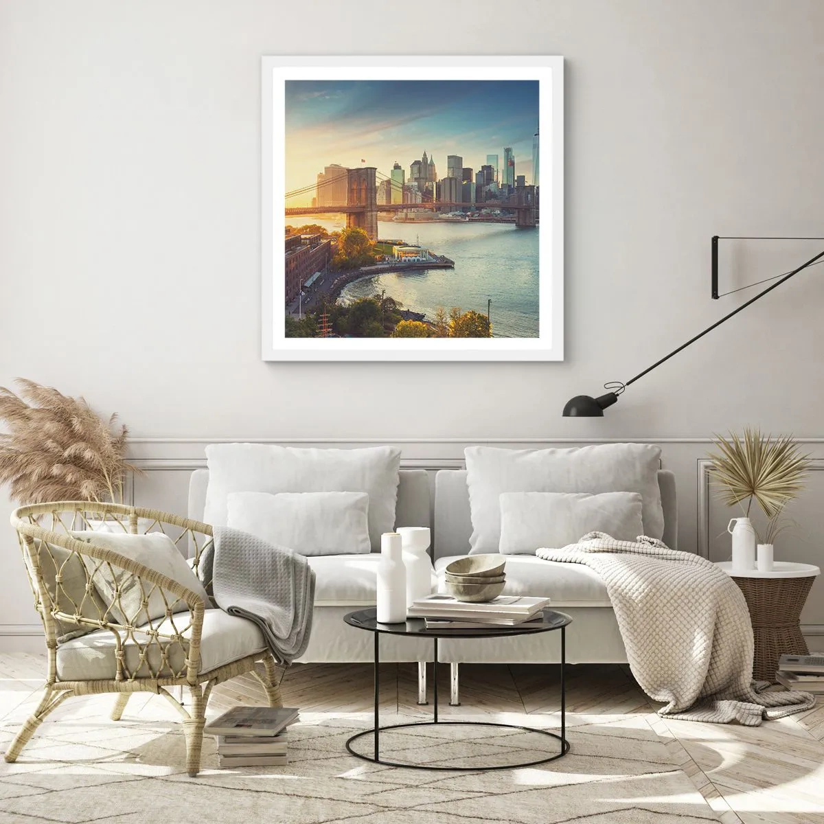 Poster in white frmae - Big City Dawn - 30x30 cm
