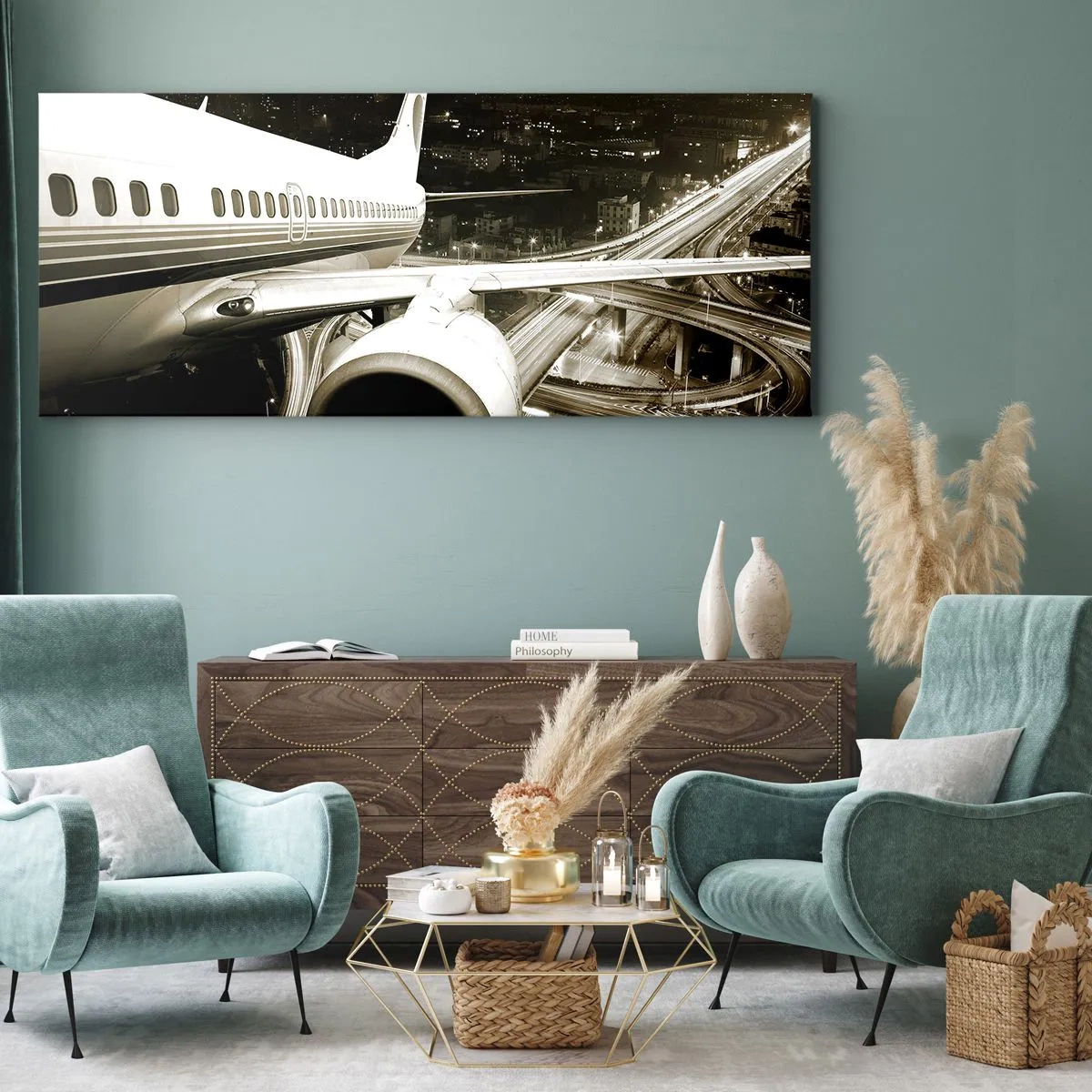 Canvas picture - Flying into the Night - 90x30 cm