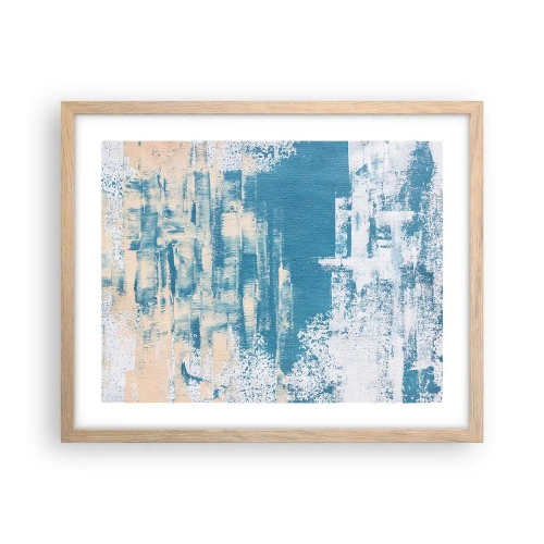 Poster in light oak frame - Through an Icicle - 50x40 cm