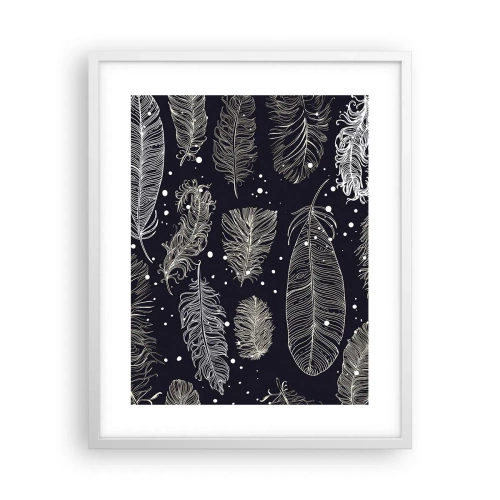 Poster in white frmae - Feathery Lace - 40x50 cm