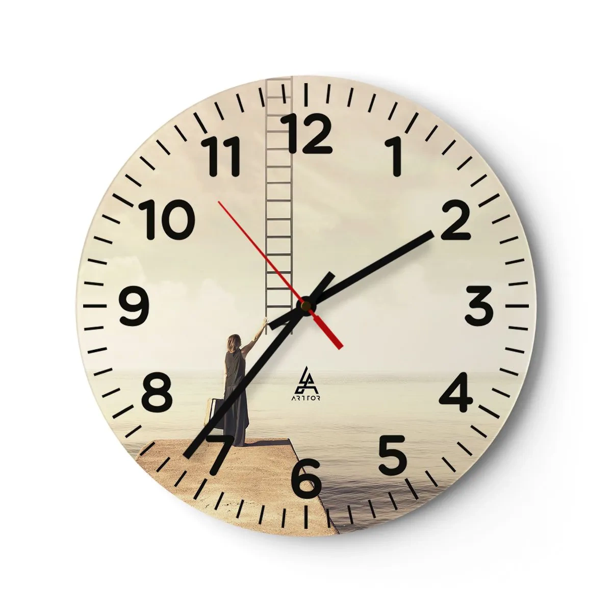 Wall clock - Clock on glass - Magical Trip - 40x40 cm