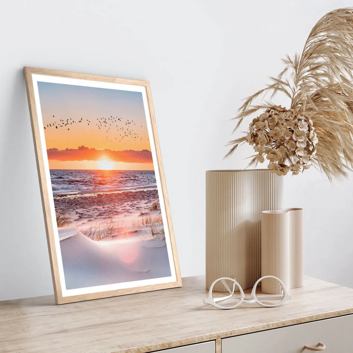 Poster in light oak frame - Horizontal Landscape - 40x50 cm