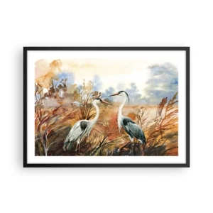 Poster in black frame - Where to in Autumn? - 70x50 cm