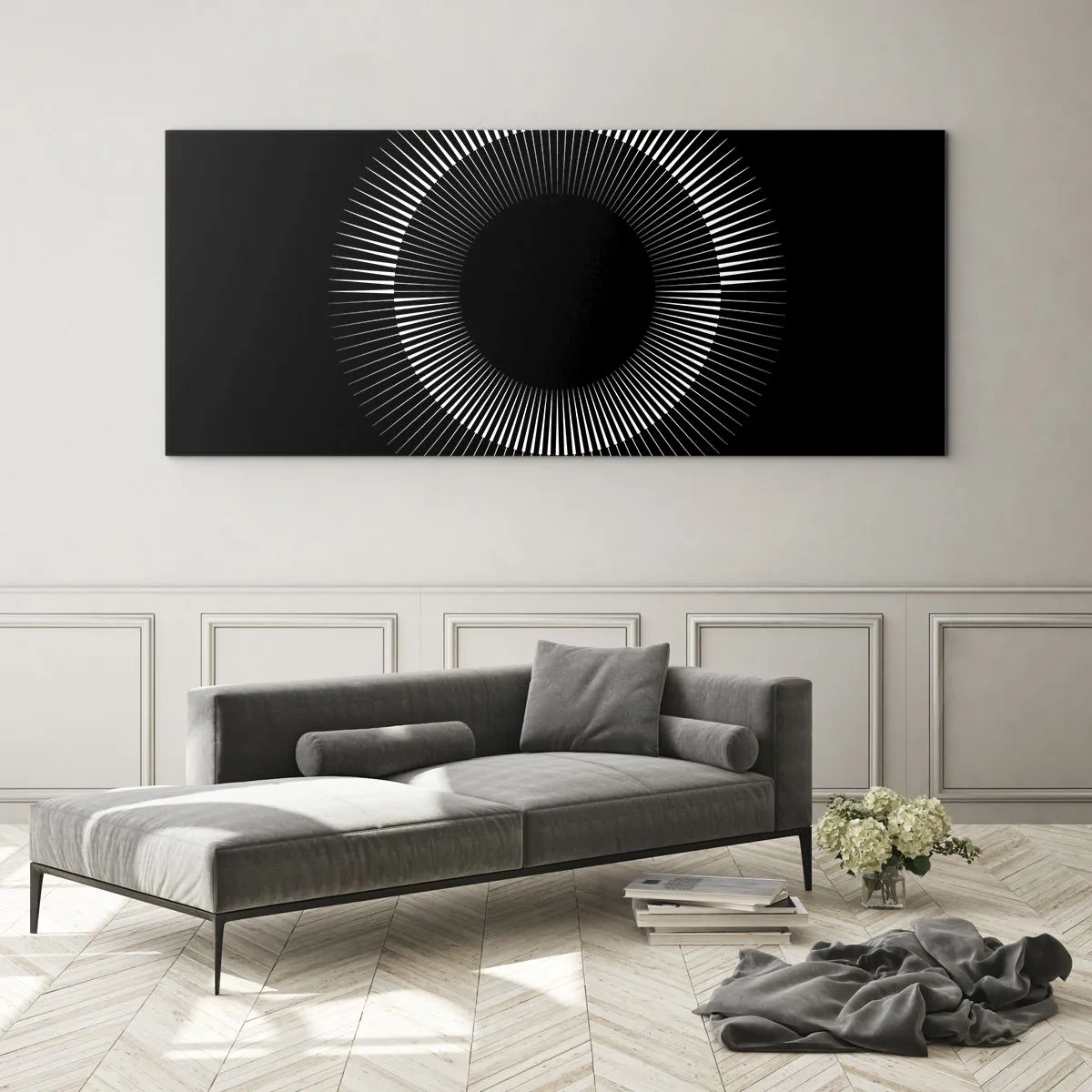 Glass picture - Black Sun - 90x30 cm