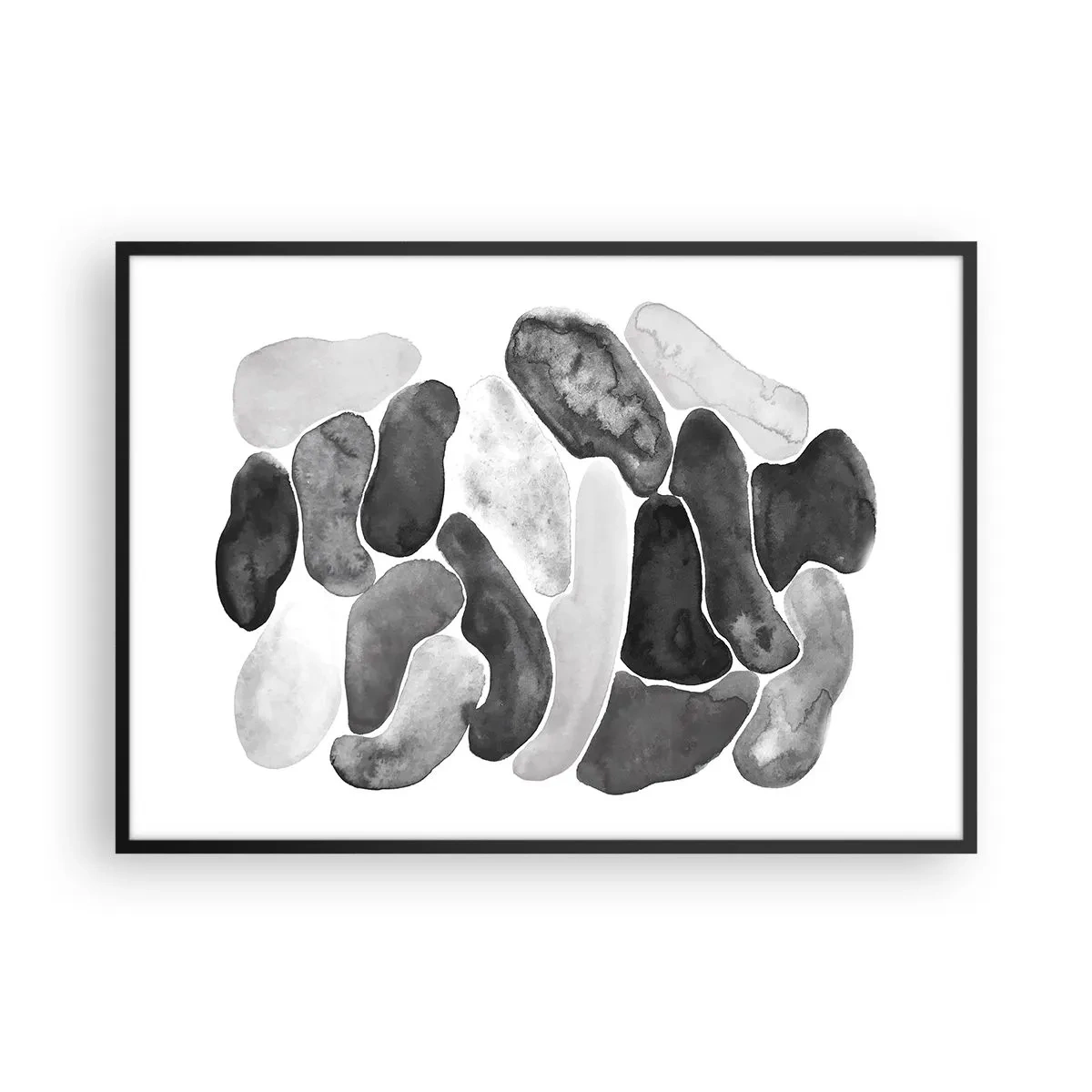 Poster in black frame - Stone Abstract - 100x70 cm