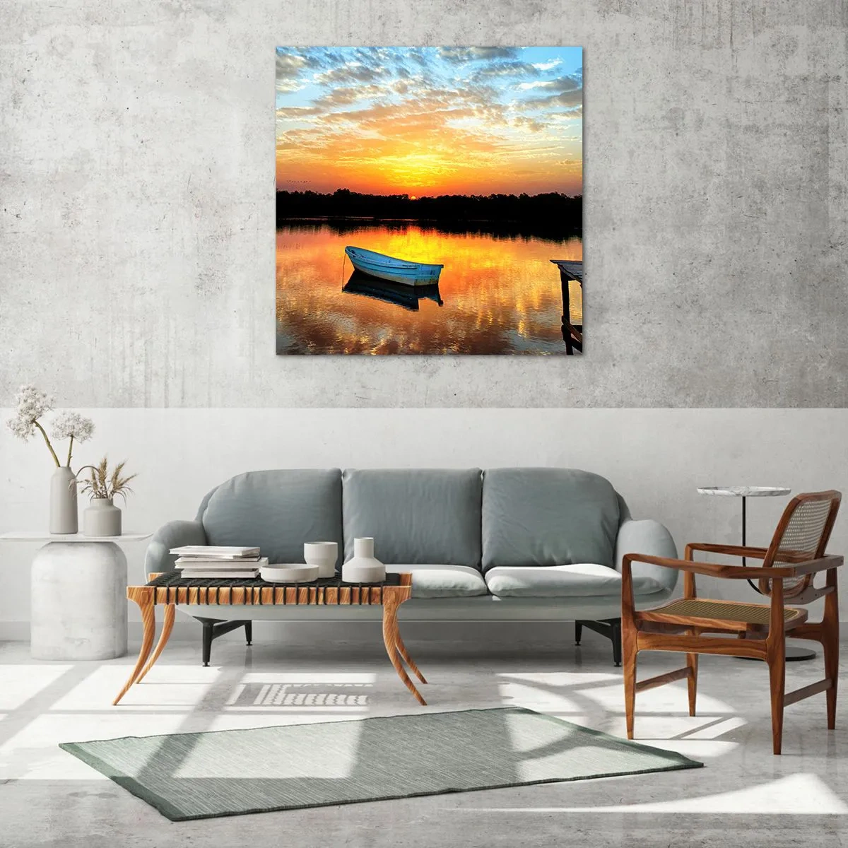 Glass picture - Look, Listen, Meditate - 40x40 cm