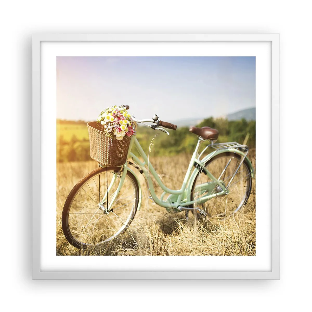 Poster in white frmae - I will Stay Here for a While - 50x50 cm