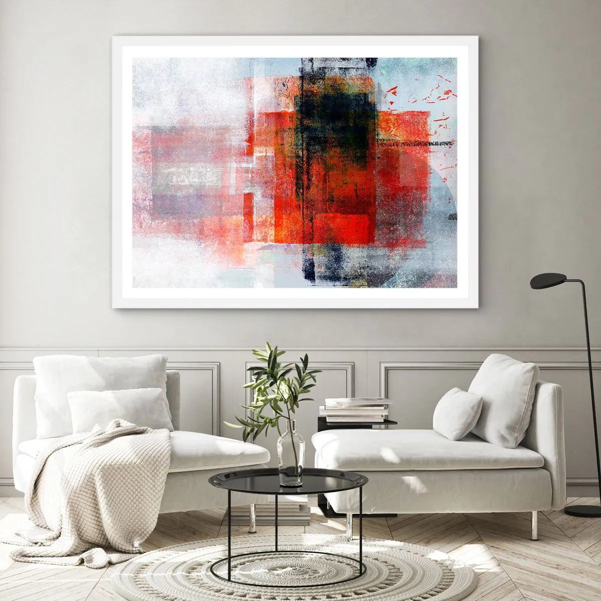 Poster in white frmae - Glowing Composition - 70x50 cm