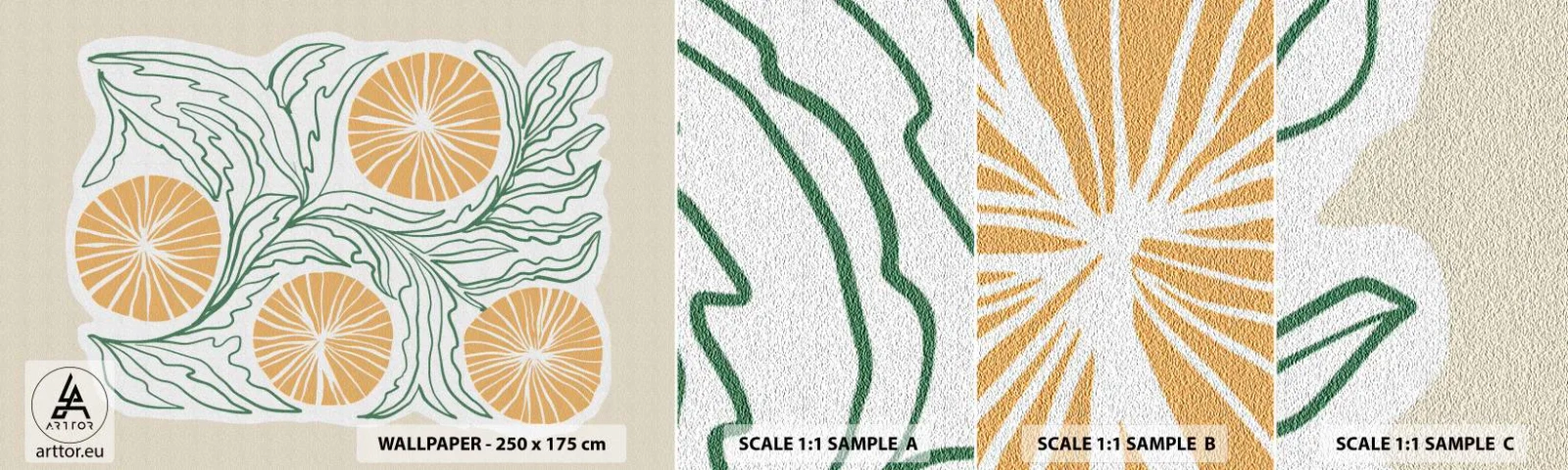 Photo Wallpaper Sample Standard Eco - Ethnic with an Abstract Note - Boho, Lemon, Minimalism - 100x30 cm