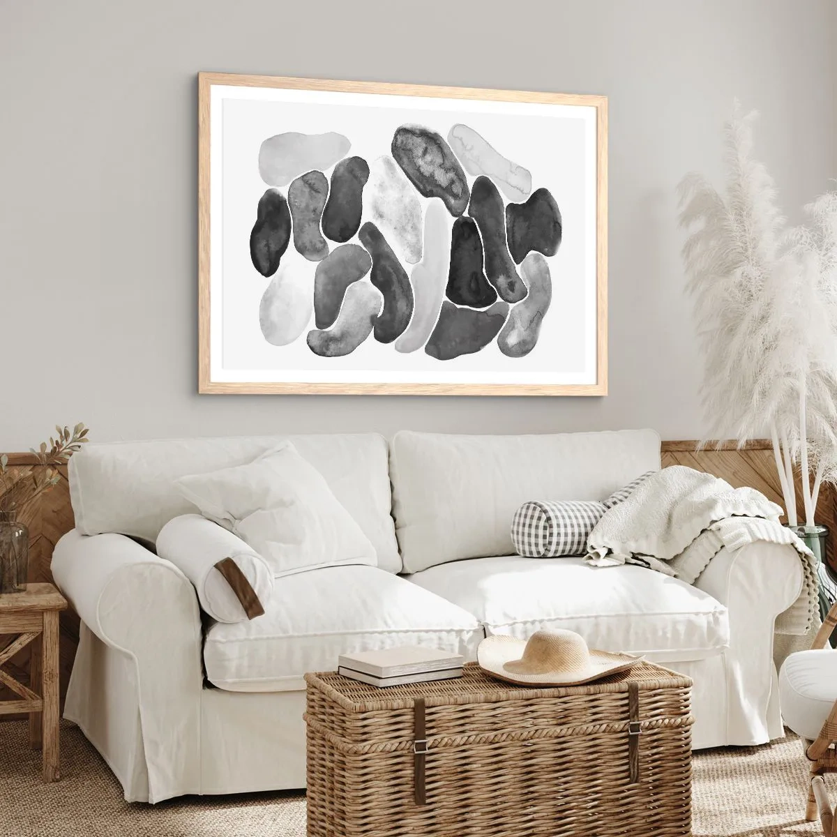 Poster in light oak frame - Stone Abstract - 40x30 cm