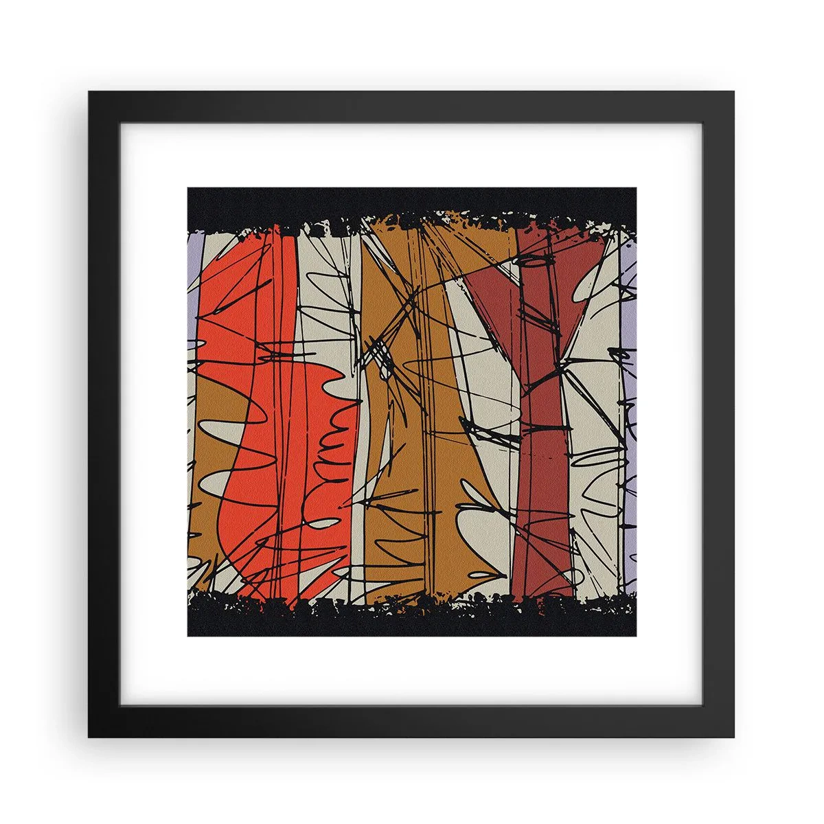 Poster in black frame - Spontaneous Composition - 30x30 cm